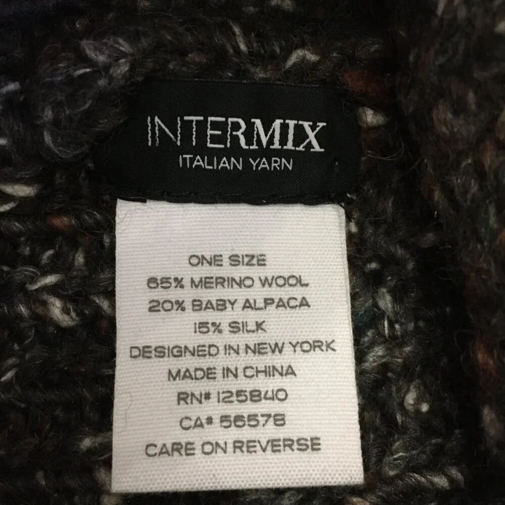 INTERMIX Italian Yan Womens Beanie Brown Multi-Color Wool Silk Blend One Size - Picture 5 of 12